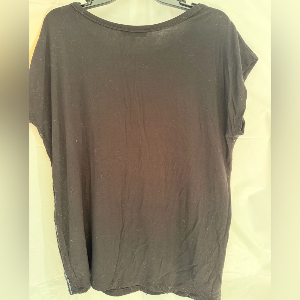 Vintage Edit by Jeanne Beker sequin top in black with blue/gold sequins - Picture 2 of 7